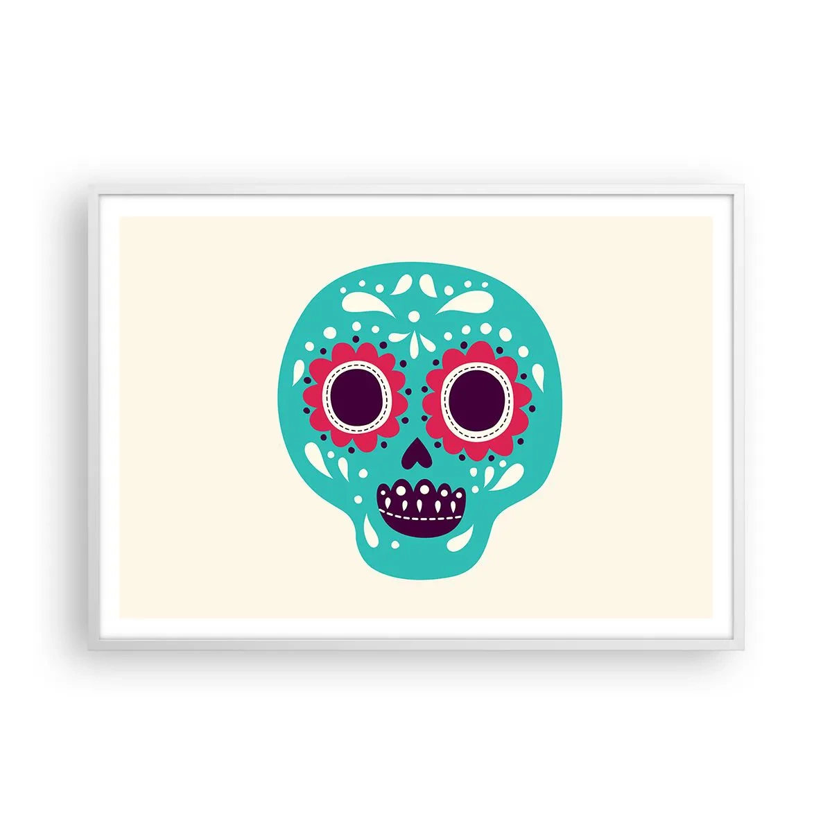 Plagát v bielom ráme - Život – zábava až do smrti - 100x70 cm