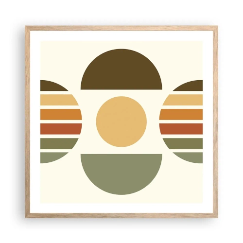 Plagát v ráme zo svetlého duba - Vo farbách zeme - 60x60 cm