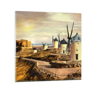 Obraz na skle - Čoskoro sa objaví Don Quijote - 30x30 cm