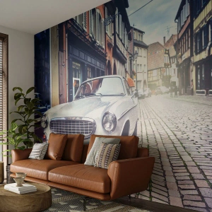 Fototapeta Standard Eco - Minulosť je dnes - Vintage auto, Mesto, Francúzsko - 500x350 cm