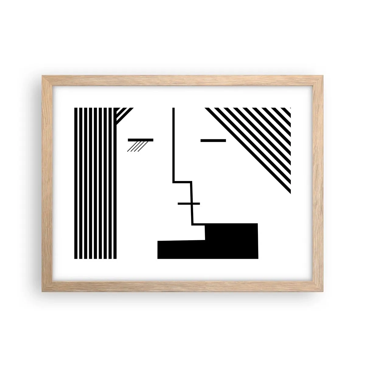 Plagát v ráme zo svetlého duba - Proste bozk - 40x30 cm