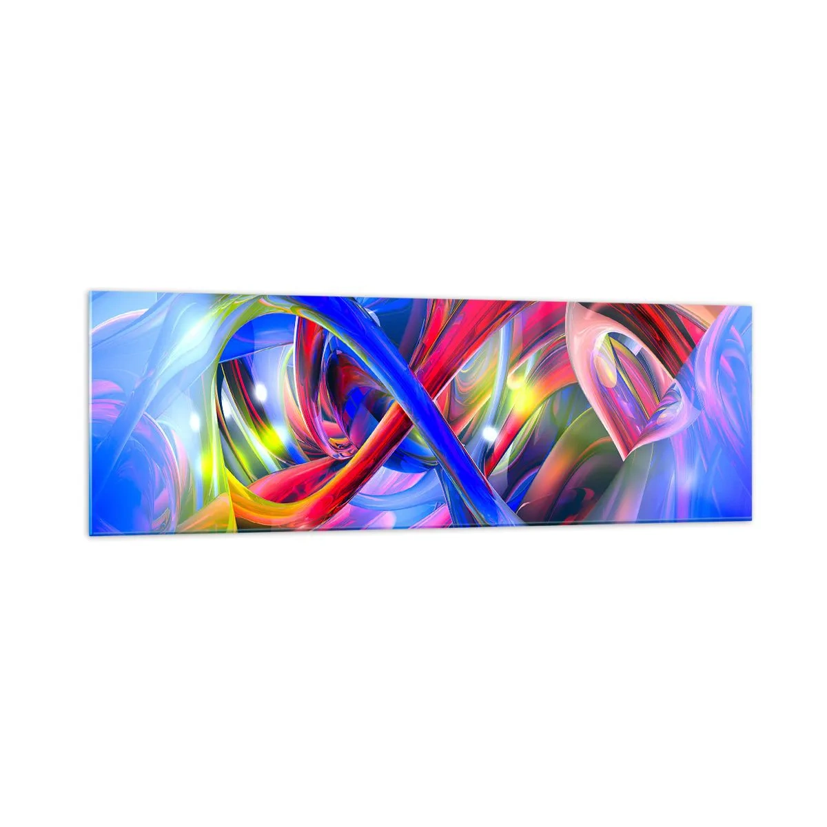 Obraz na skle - Tanec farieb - 160x50 cm