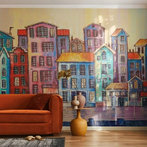 Fototapeta Premium Canvas - Mesto ako z rozprávky - Kus, Nájomné domy, Mesto - 250x175 cm