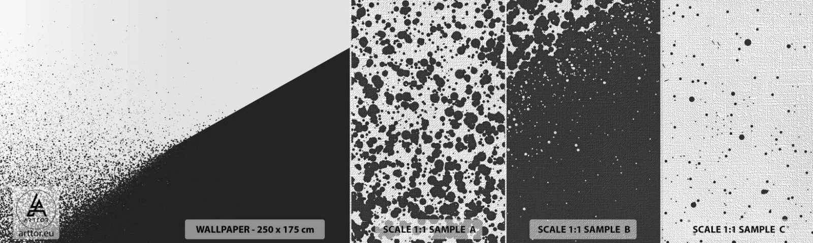 Vzorka fototapety Premium Canvas - Rýchlejšie a rýchlejšie, viac a viac - Abstrakcia, Grafika, Čierna a biela - 100x30 cm