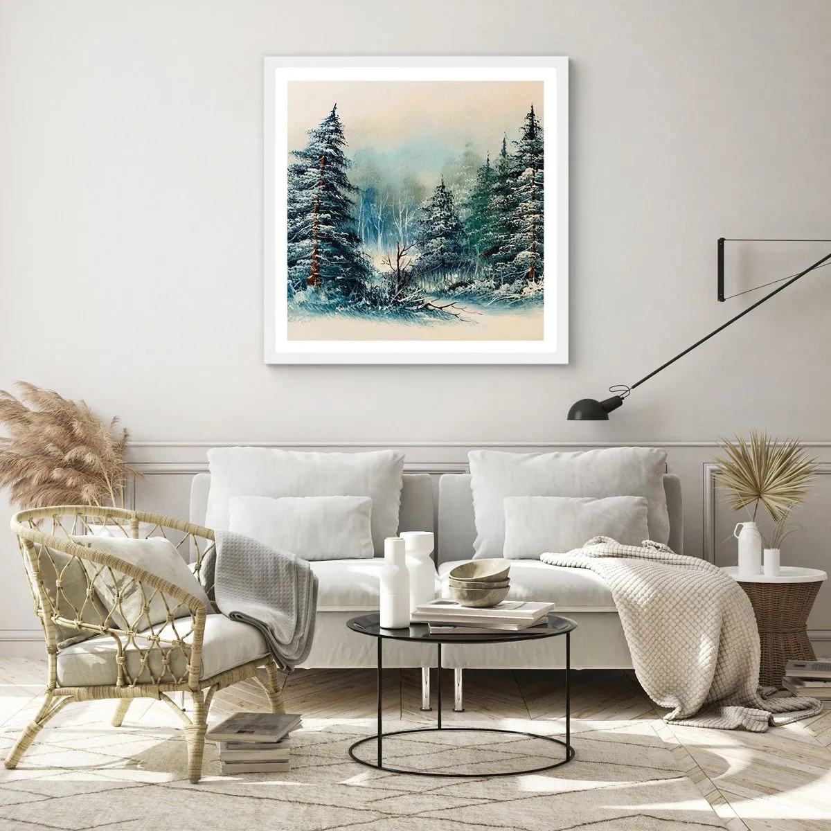 Plagát v bielom ráme - Pripravenie na Vianoce - 50x50 cm