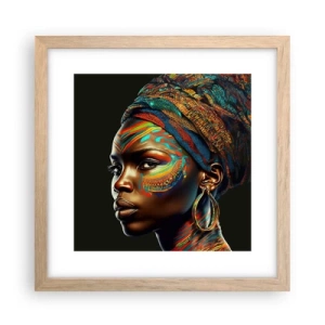 Plagát v ráme zo svetlého duba - Africká kráľovná - 30x30 cm