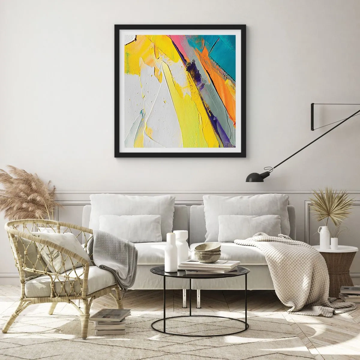 Plagát v čiernom ráme - Anatómia svetla - 60x60 cm