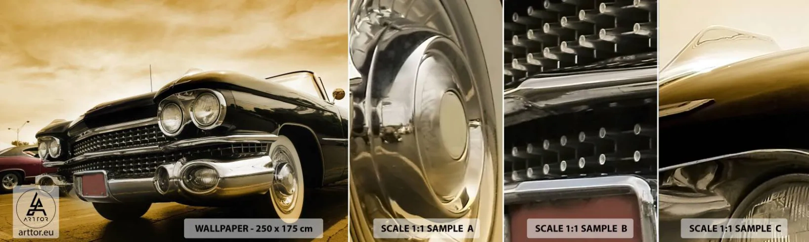 Vzorka Fototapeta Standard Eco - Klasika nikdy neskončí - Auto, Automobilový priemysel, Retro - 100x30 cm