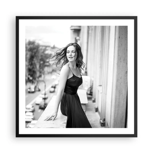 Plagát v čiernom ráme - Určite Parížanka - 60x60 cm