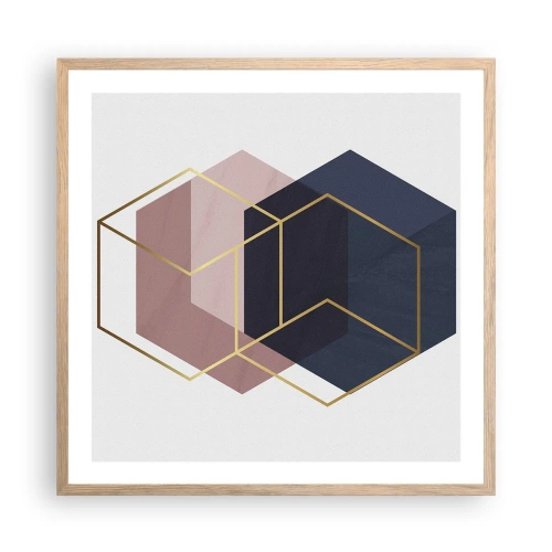 Plagát v ráme zo svetlého duba - Sila jednoduchosti - 60x60 cm