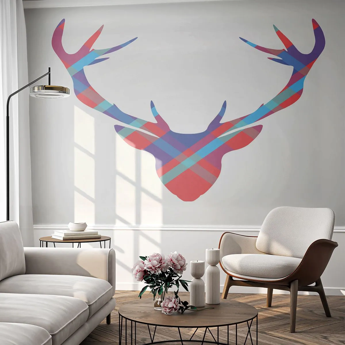 Fototapeta Premium Canvas - Škótsky jeleň - Abstrakcia, Jeleň, Parohy - 400x280 cm