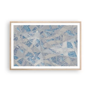 Plagát v ráme zo svetlého duba - V šedo-modrom labyrinte - 91x61 cm