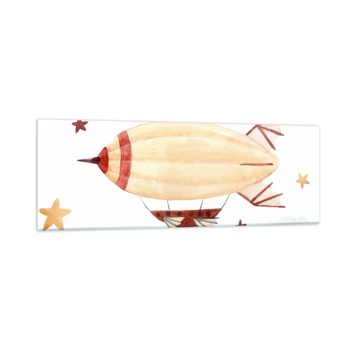 Obraz na skle - Vzducholoď - 90x30 cm