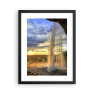 Plagát v čiernom ráme - Svet za závojom kvapiek  - 30x40 cm