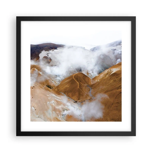 Plagát v čiernom ráme - Drsná krása Islandu - 40x40 cm