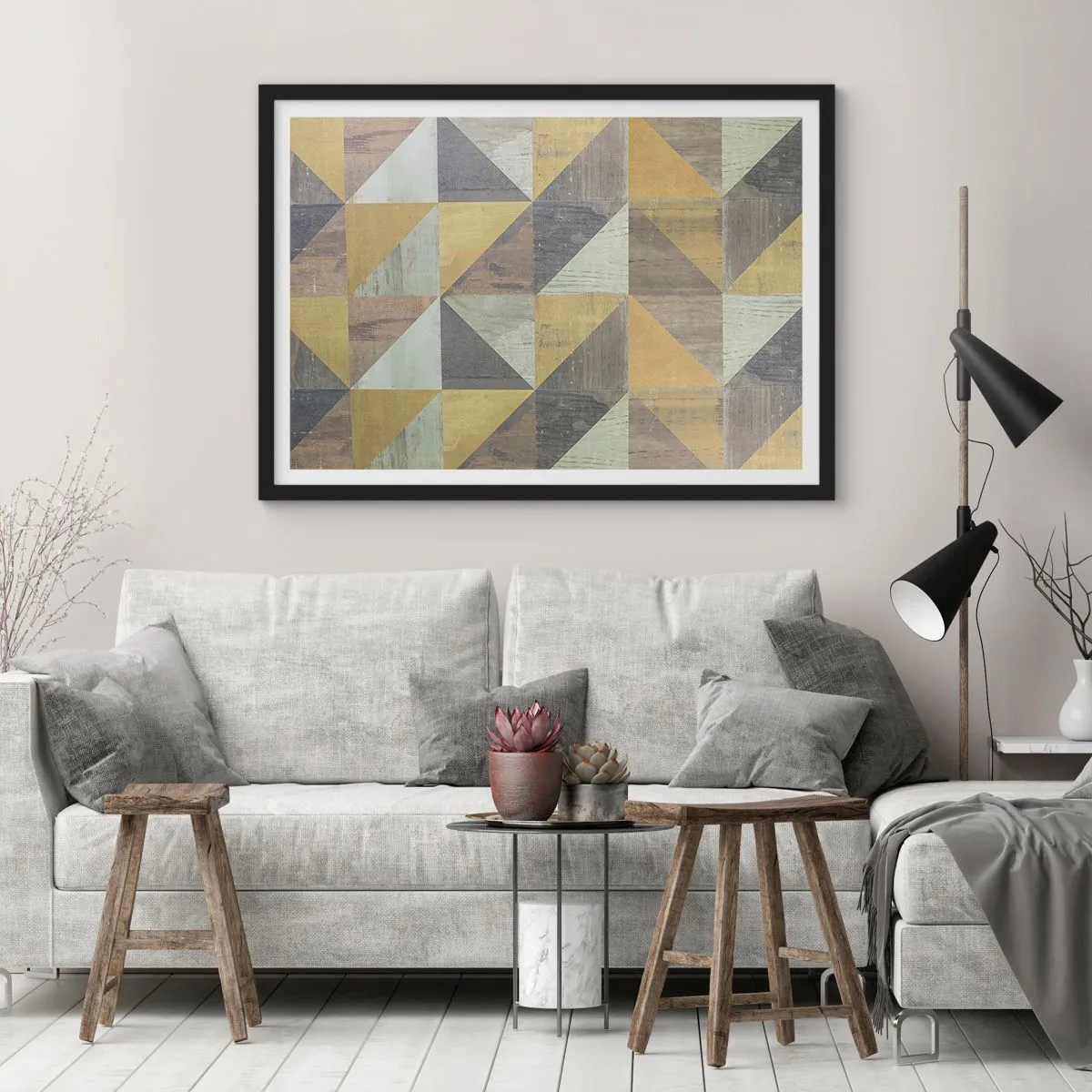 Plagát v čiernom ráme - V uhle trojuholníka - 70x50 cm