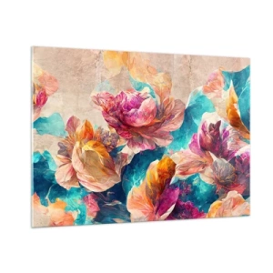 Obraz na skle - Farebné bohatstvo kytice - 100x70 cm