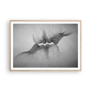 Plagát v ráme zo svetlého duba - Bozk vetra - 100x70 cm