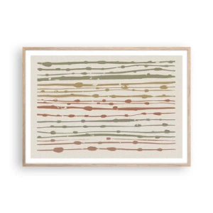 Plagát v ráme zo svetlého duba - Hudobný záznam farieb - 100x70 cm