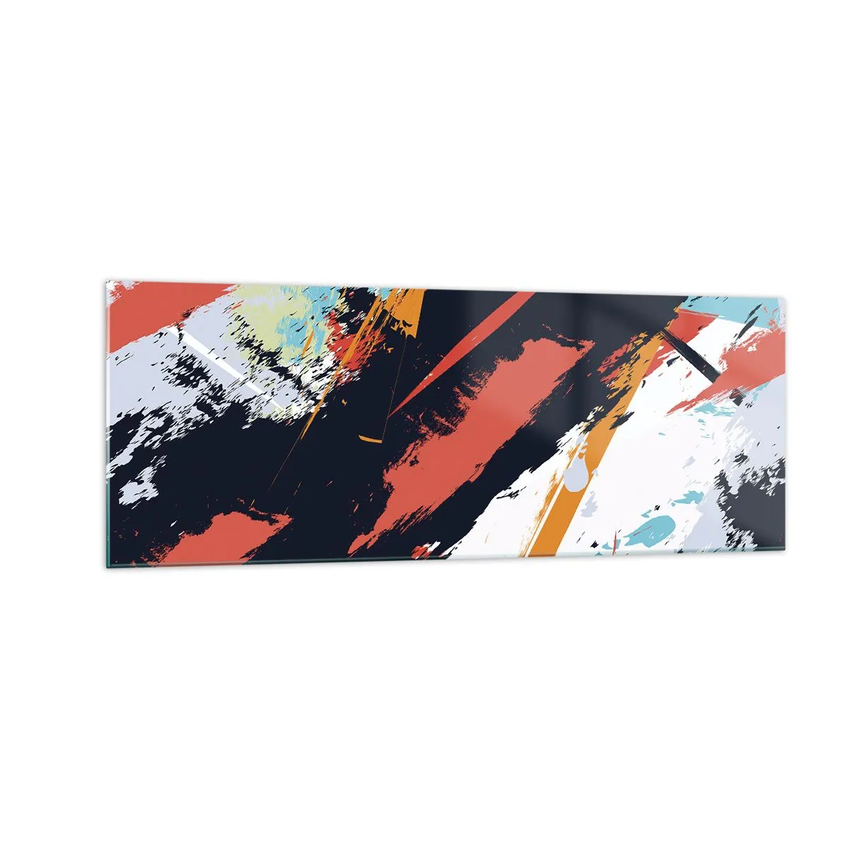 Obraz na skle - Dynamická kompozícia - 140x50 cm