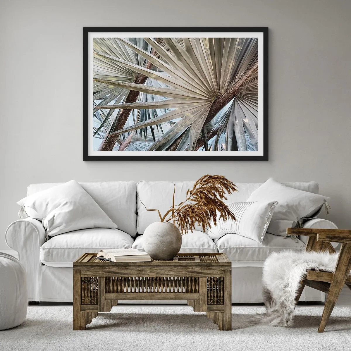 Plagát v čiernom ráme - Vejáre v trópoch - 100x70 cm