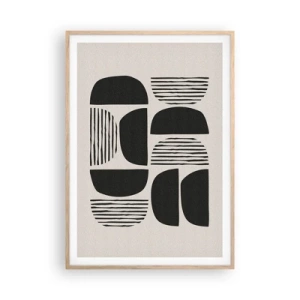 Plagát v ráme zo svetlého duba - Polovičaté sústavy - 70x100 cm