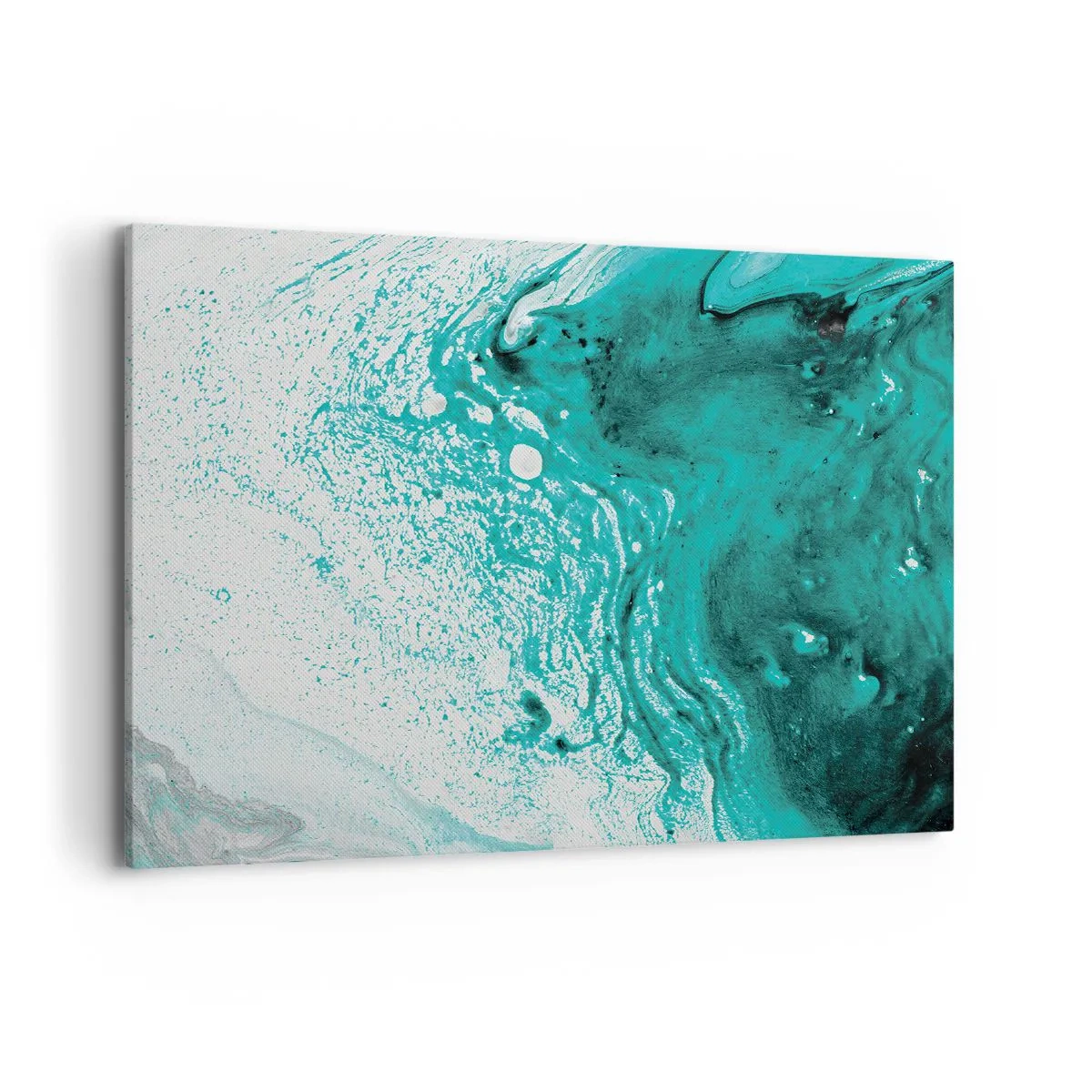 Obraz na plátne - Prepadnúť sa v bielej a tyrkysovej - 100x70 cm