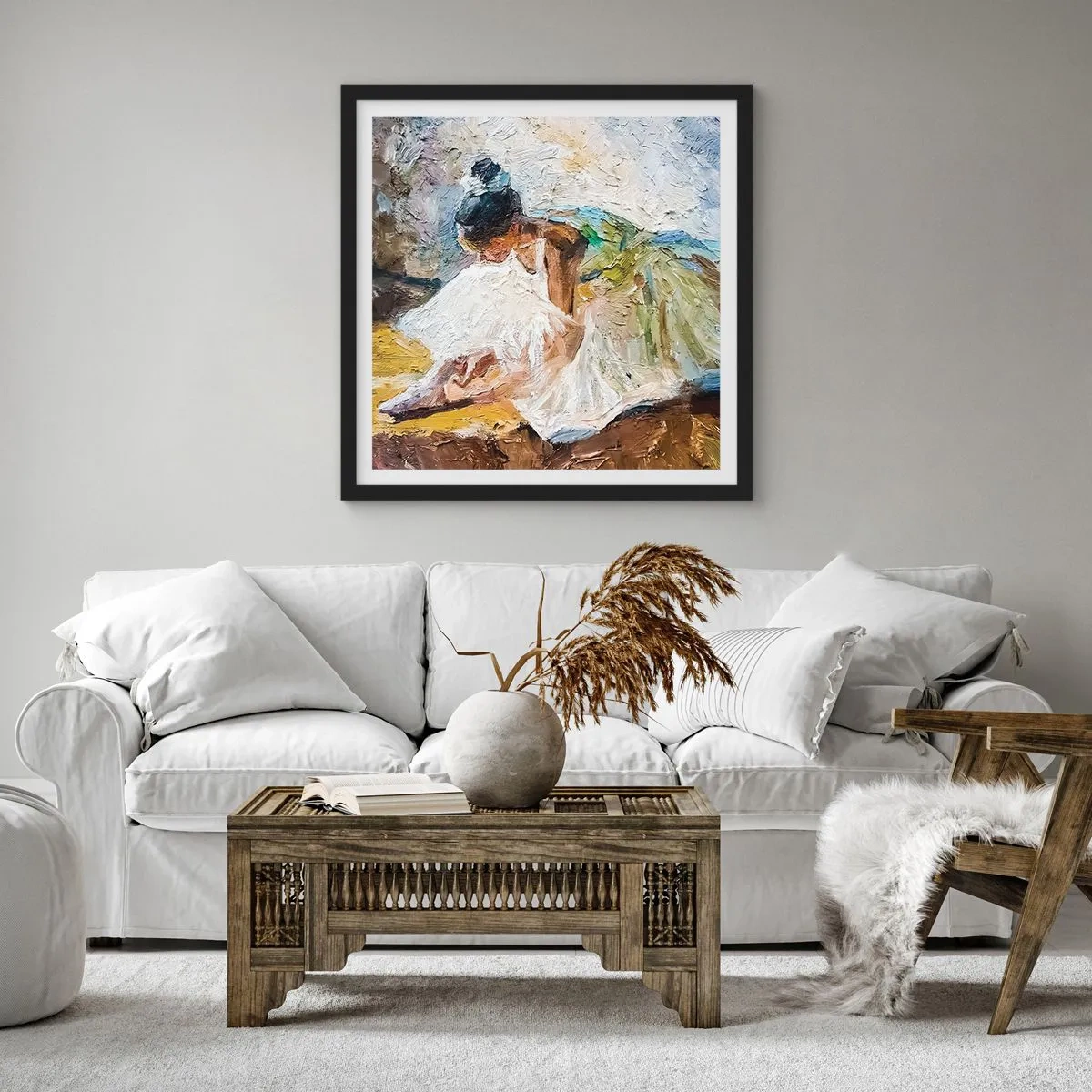 Plagát v čiernom ráme - Z Degasovho obrazu - 60x60 cm