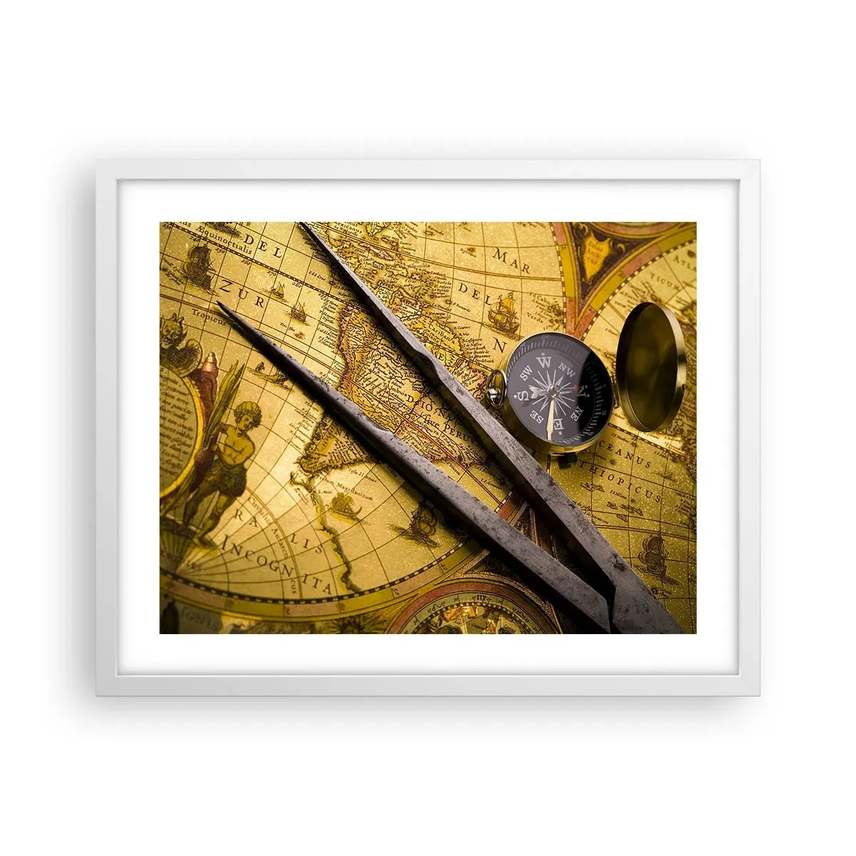 Plagát v bielom ráme - Kde sú tie poklady? - 50x40 cm