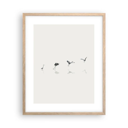 Plagát v ráme zo svetlého duba - Štyri jednoduché kroky - 40x50 cm