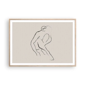 Plagát v ráme zo svetlého duba - Intímna skica - 100x70 cm