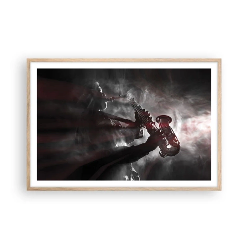 Plagát v ráme zo svetlého duba - V oparoch jazzu - 91x61 cm