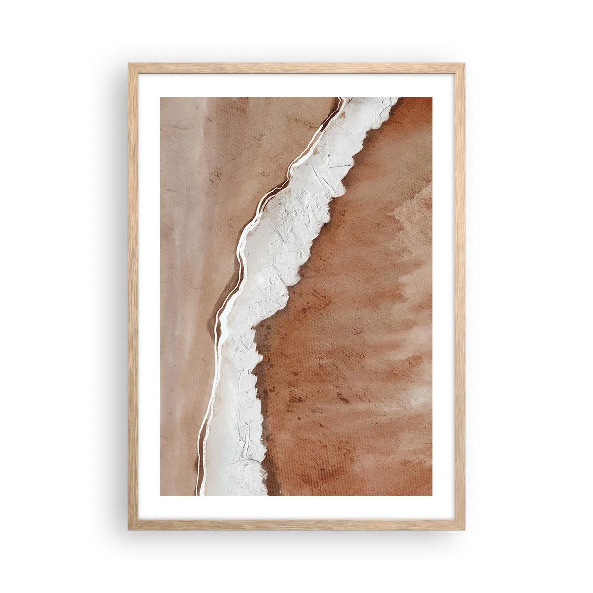 Plagát v ráme zo svetlého duba - V zemitých farbách - 50x70 cm