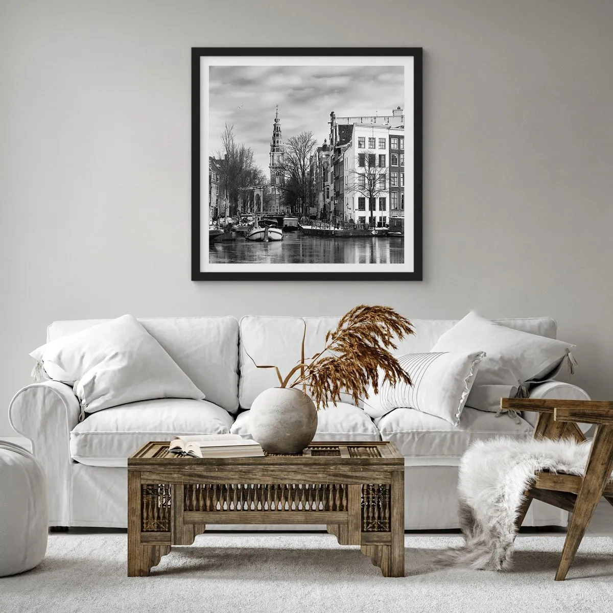 Plagát v čiernom ráme - Amsterdamské vibrácie - 30x30 cm