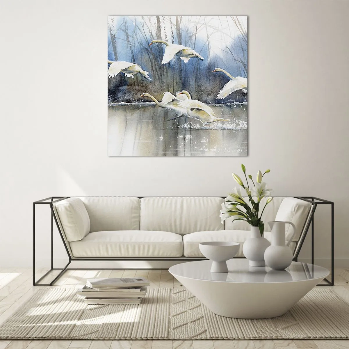 Obraz na skle - Ako v poviedke o divokých labutiach - 30x30 cm