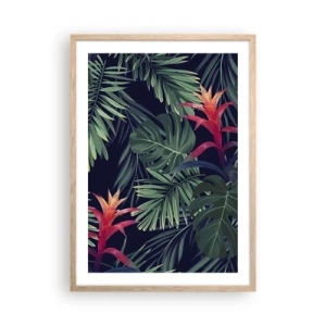 Plagát v ráme zo svetlého duba - Vzplanúť v zelenom - 50x70 cm