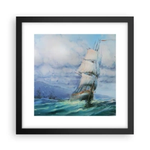 Plagát v čiernom ráme - Šťastnú cestu - 30x30 cm