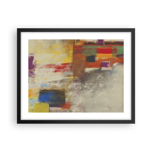 Plagát v čiernom ráme - Geometria farieb - 50x40 cm