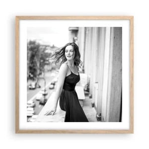 Plagát v ráme zo svetlého duba - Určite Parížanka - 50x50 cm