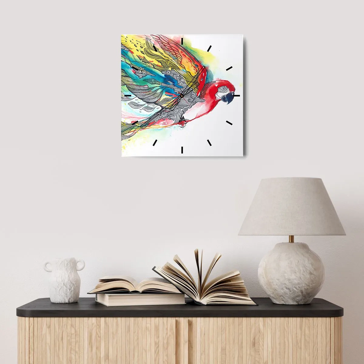 Nástenné hodiny - Ži farebne - 40x40 cm