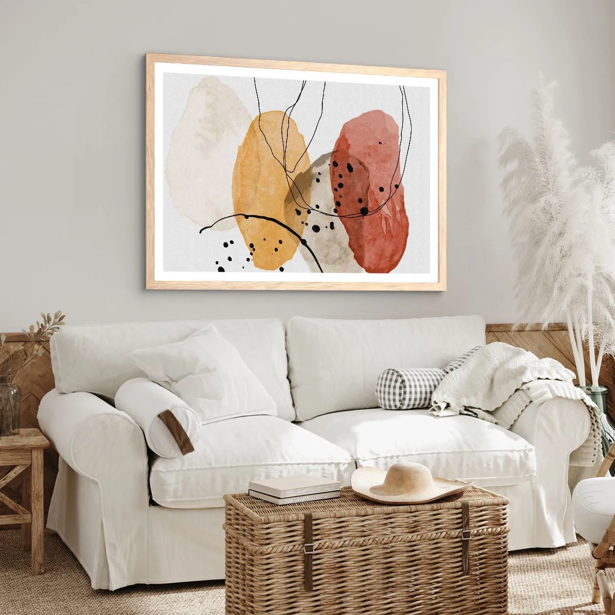 Plagát v ráme zo svetlého duba - Ako ľahký, priezračný vzduch - 100x70 cm