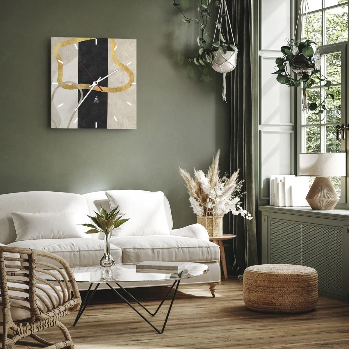 Nástenné hodiny - Tvary v slučke - 30x30 cm