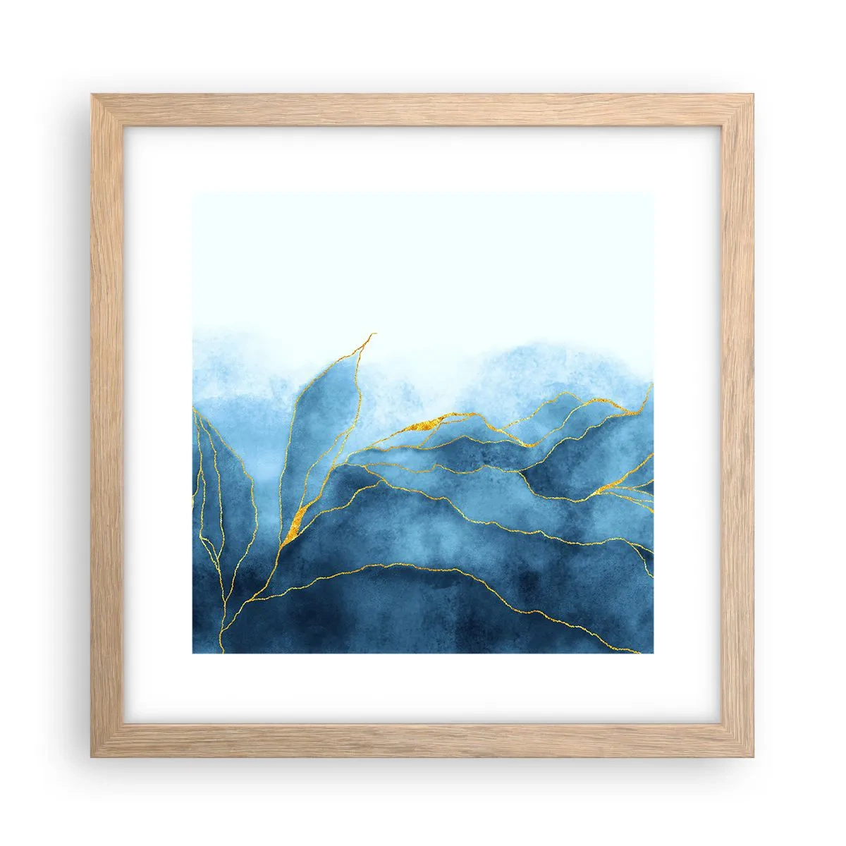 Plagát v ráme zo svetlého duba - Blankyt v zlate - 30x30 cm