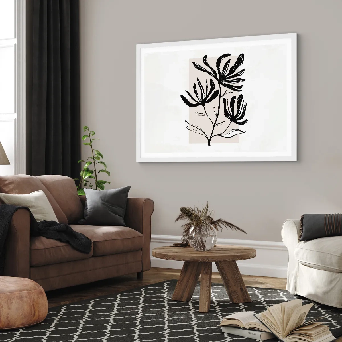 Plagát v bielom ráme - Náčrtok pre herbár - 70x50 cm