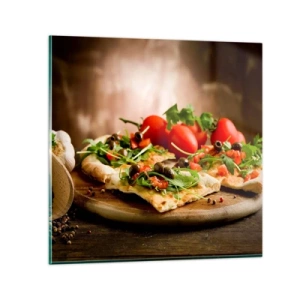 Obraz na skle - Priamo z pece a zo záhrady - 40x40 cm