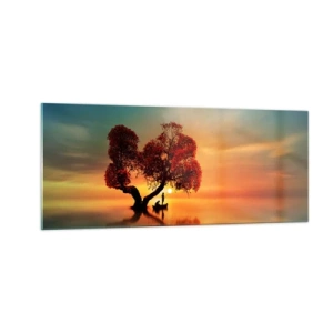 Obraz na skle - Voda a ticho vesmíru - 100x40 cm