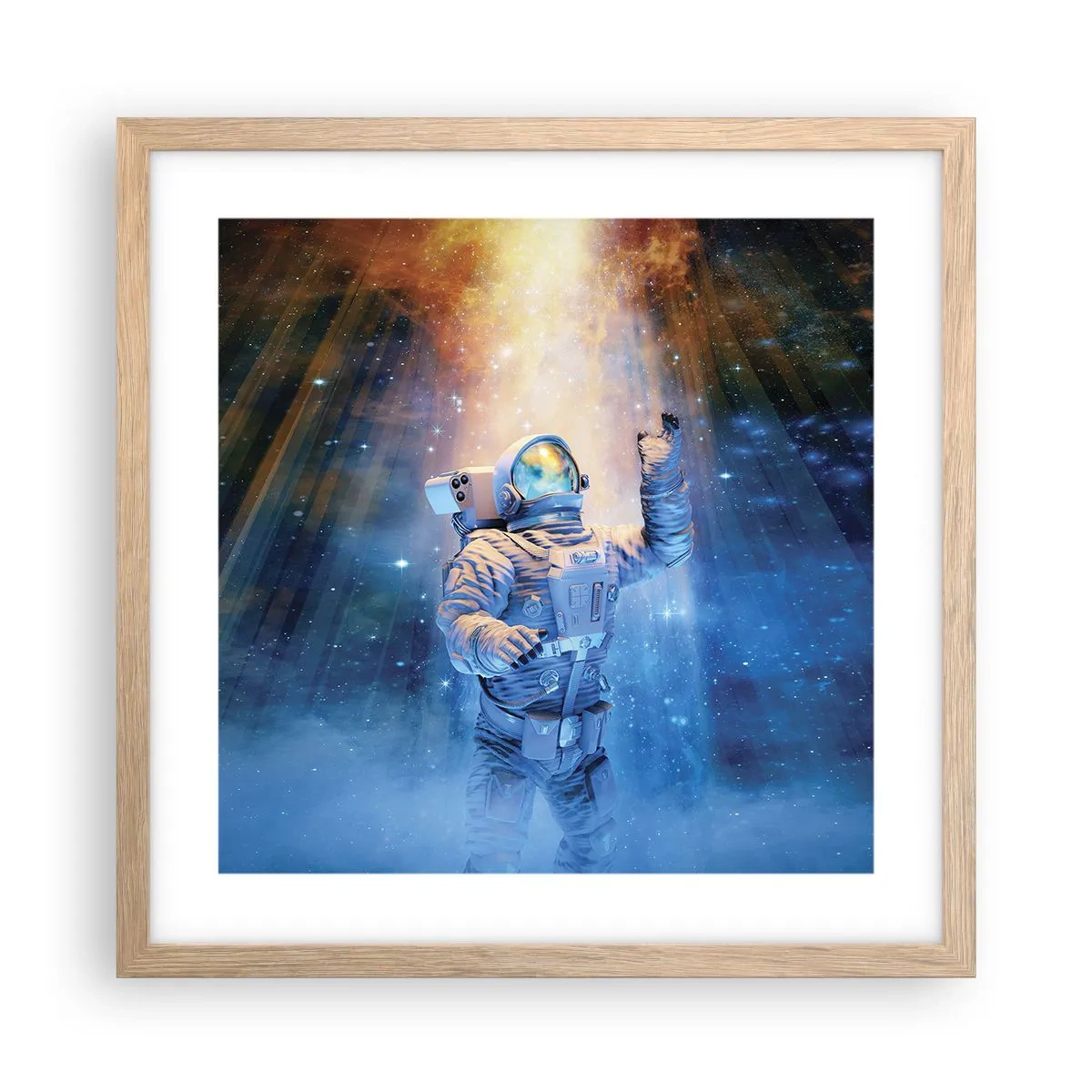 Plagát v ráme zo svetlého duba - Konečne v cieli - 40x40 cm