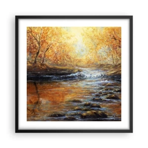 Plagát v čiernom ráme - Zlatý potok - 50x50 cm
