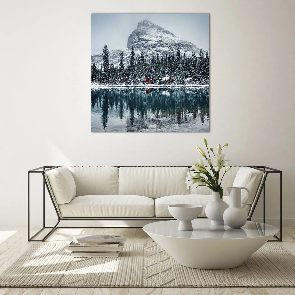 Obraz na skle - Kanadské útočisko - 70x70 cm