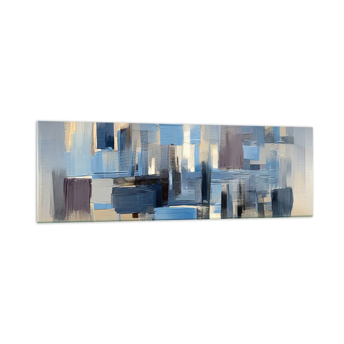 Obraz na skle - Modrá konštrukcia - 160x50 cm